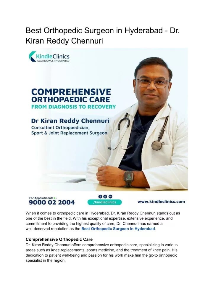 best orthopedic surgeon in hyderabad dr kiran