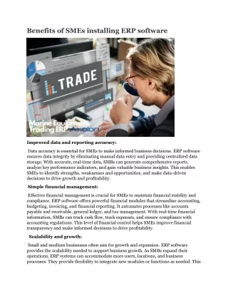 benefits of smes installing erp software
