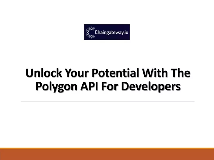 unlock your potential with the polygon api for developers