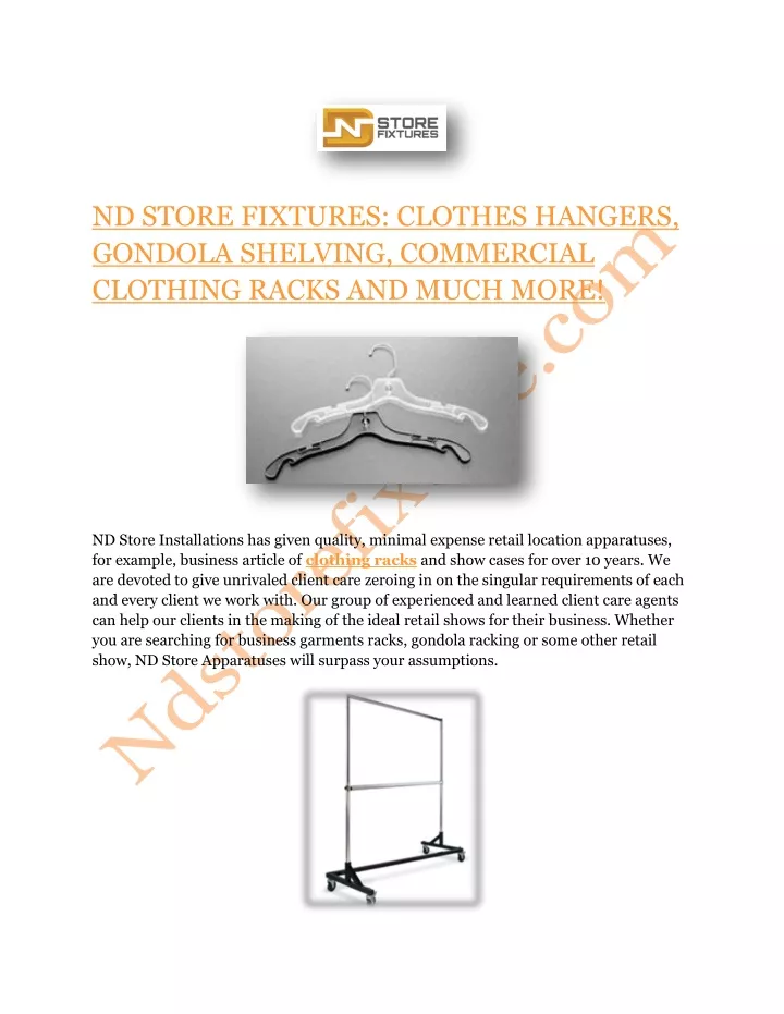 nd store fixtures clothes hangers gondola