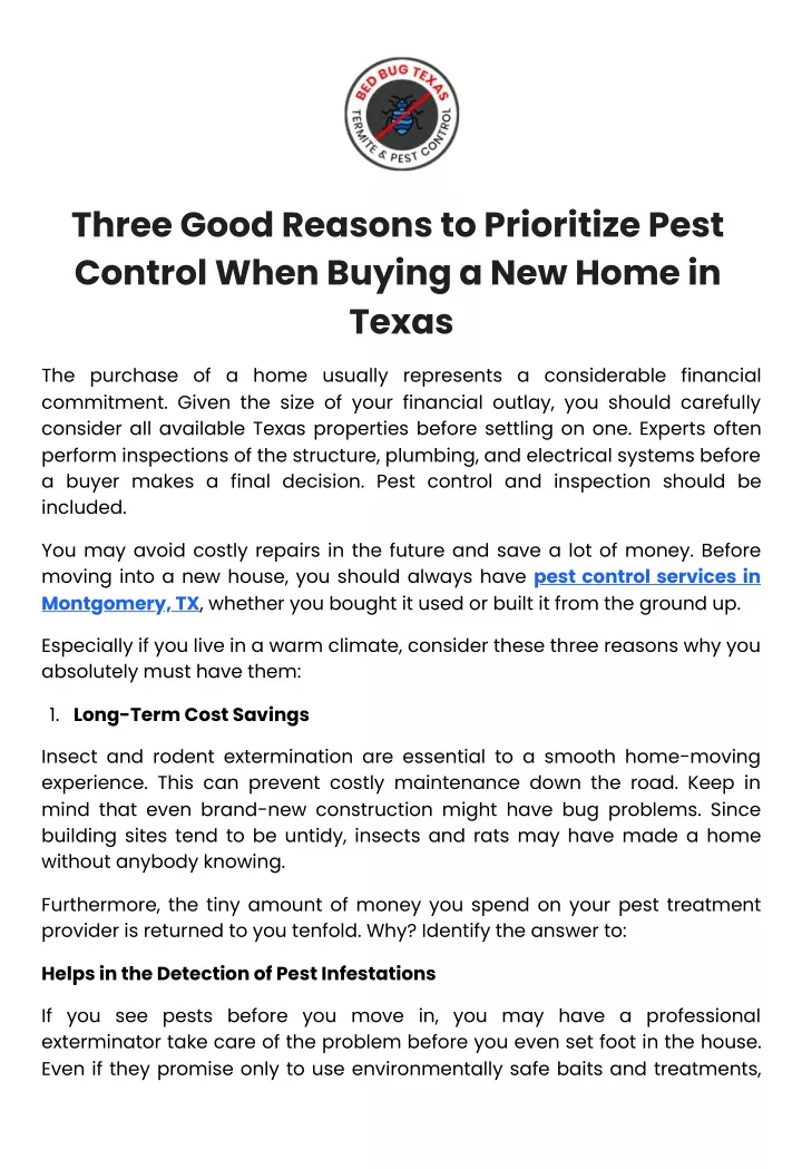 three good reasons to prioritize pest control