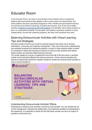 Balancing Extracurricular Activities with Virtual Learning Tips and Strategies