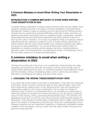 5 Common Mistakes to Avoid When Writing Your Dissertation in 2023
