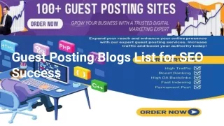 Guest Posting Blogs List for SEO Success