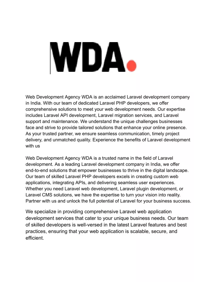 web development agency wda is an acclaimed