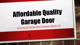 Commercial Garage Doors Newport Beach, CA
