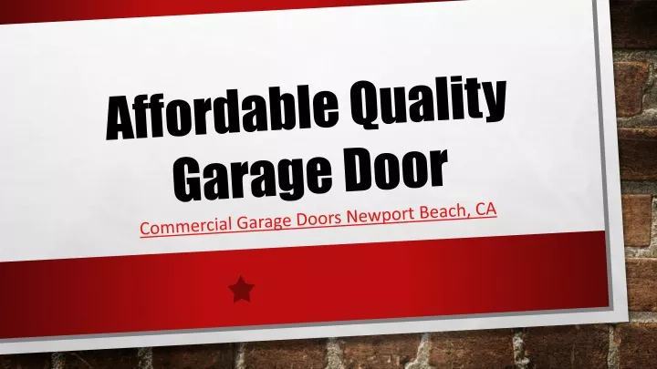 affordable quality garage door