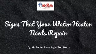 Signs That Your Water Heater Needs Repair