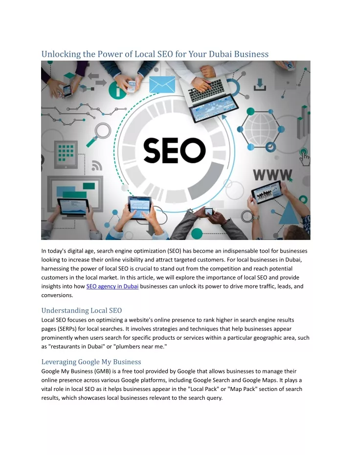 unlocking the power of local seo for your dubai