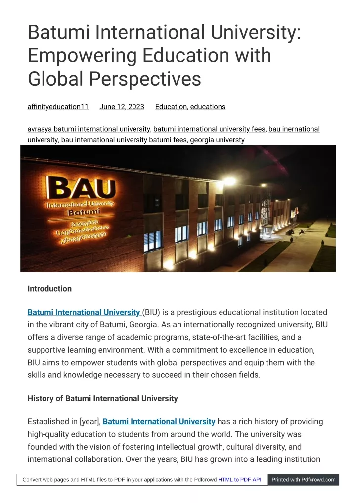 batumi international university empowering