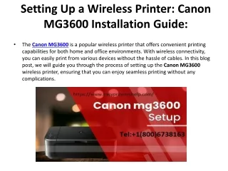 Printer Wireless Setup Canon