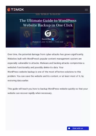 the ultimate guide to wordpress website backup