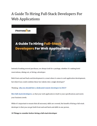 a guide to hiring full stack developers