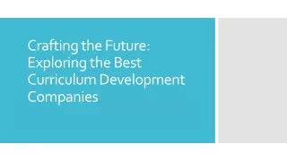 Crafting the Future curriculum development companies