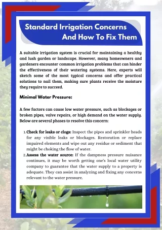 Standard Irrigation Concerns and How to Fix Them