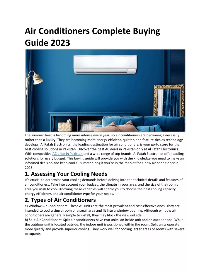 air conditioners complete buying guide 2023