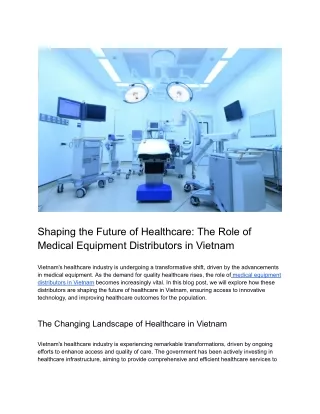 shaping the future of healthcare the role