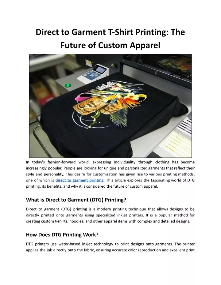 direct to garment t shirt printing the future