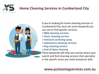 Home Cleaning Services in Cumberland City
