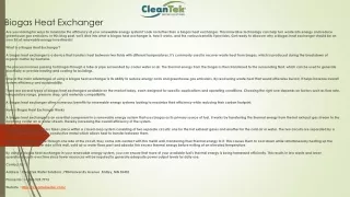 biogas heat exchanger