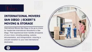 International Movers San Diego  Eckert's Moving & Storage