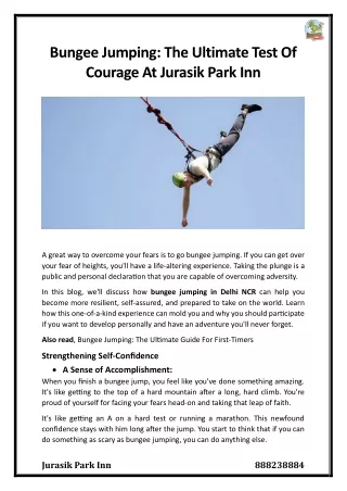 bungee jumping the ultimate test of courage