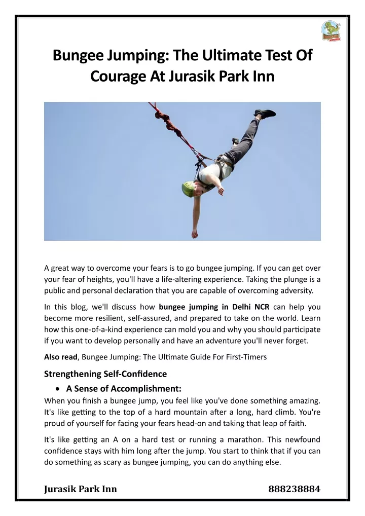 PPT Bungee Jumping The Ultimate Test Of Courage At Jurasik Park