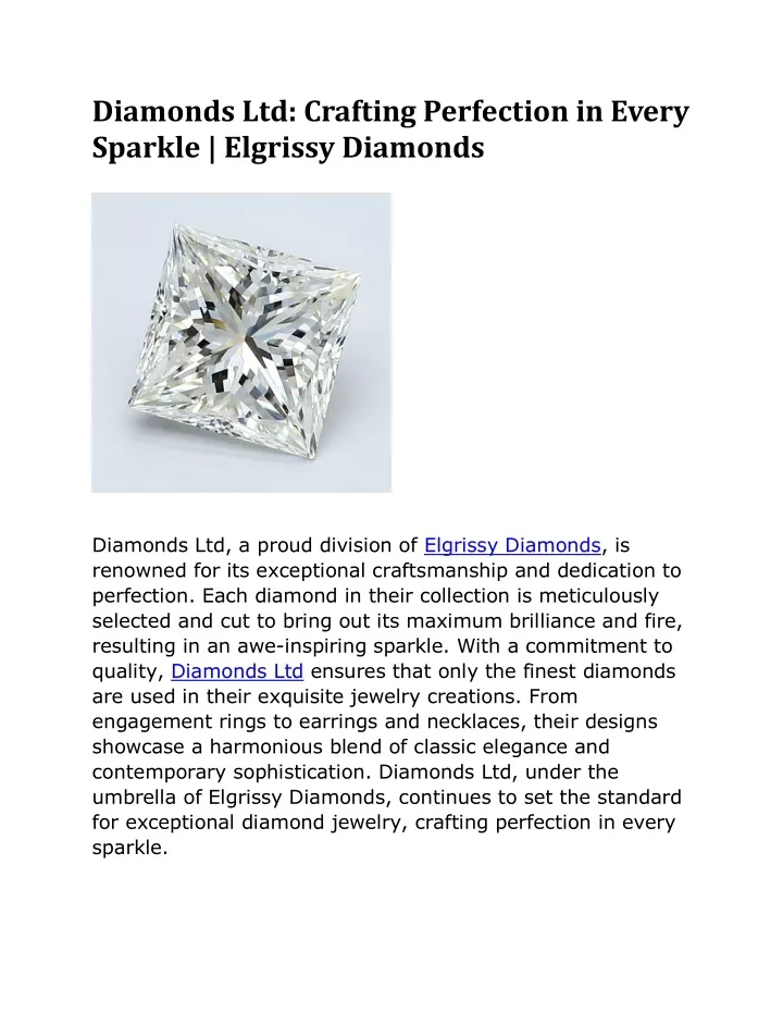 diamonds ltd crafting perfection in every sparkle
