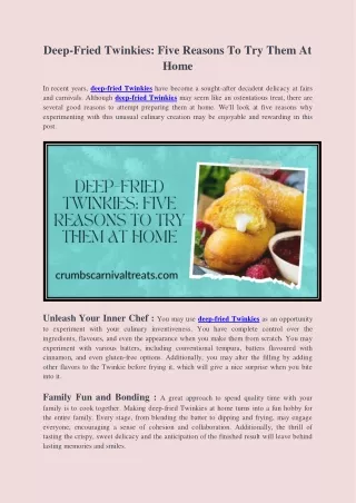 Deep-Fried Twinkies_ Five Reasons To Try Them At Home