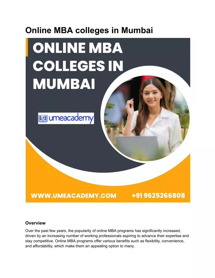 online mba colleges in mumbai