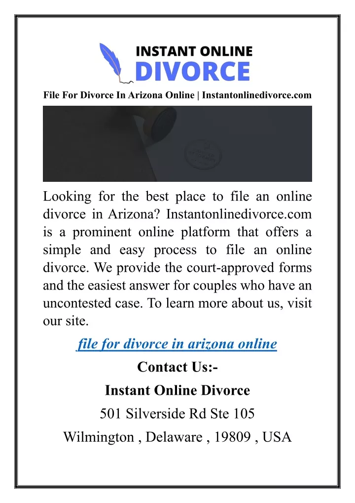 file for divorce in arizona online