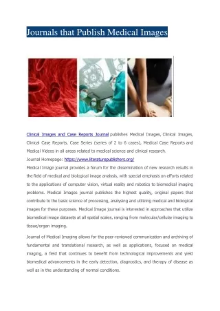 journals that publish medical images