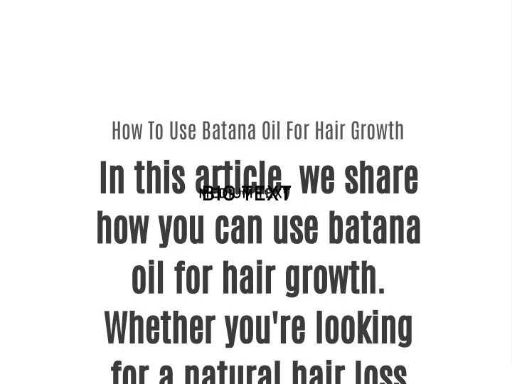 how to use batana oil for hair growth