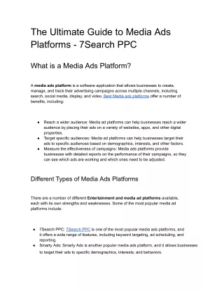 The Ultimate Guide to Media Ads Platforms- 7Search PPC
