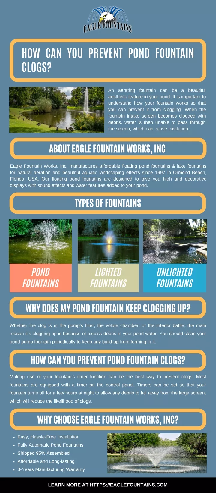 how can you prevent pond fountain clogs