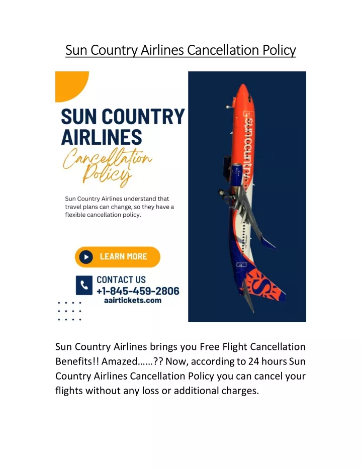 sun country airlines cancellation policy