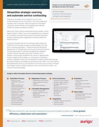 Consultant Service Contracting Guide with Aurigo Masterworks Cloud