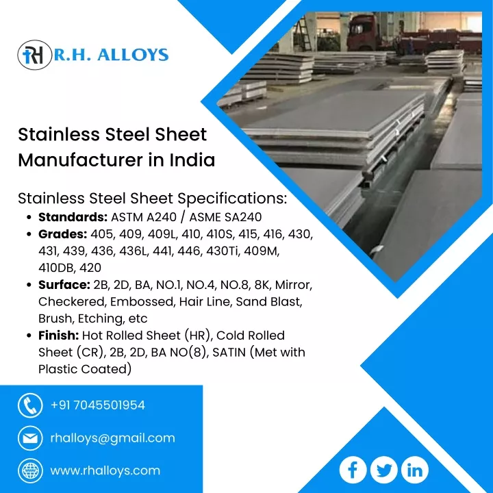 stainless steel sheet manufacturer in india