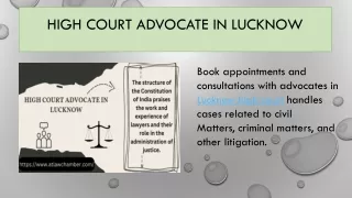HIGH COURT ADVOCATE IN LUCKNOW
