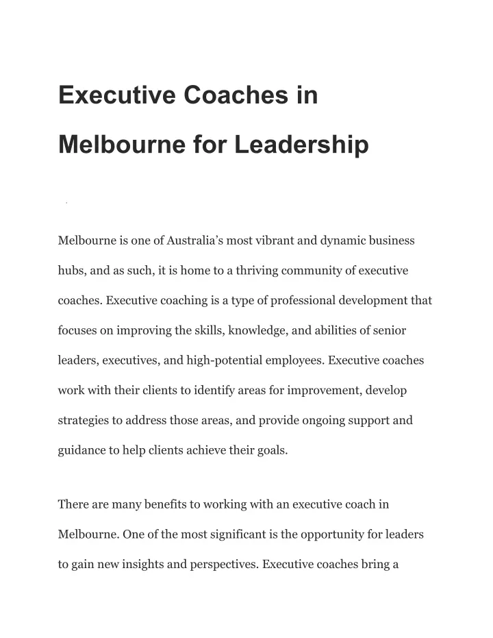 executive coaches in