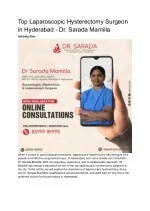 Top Laparoscopic Hysterectomy Surgeon in Hyderabad - Dr (2) - slide 1