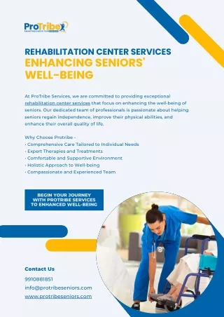 Rehabilitation Center Services: Enhancing Seniors' Well-being