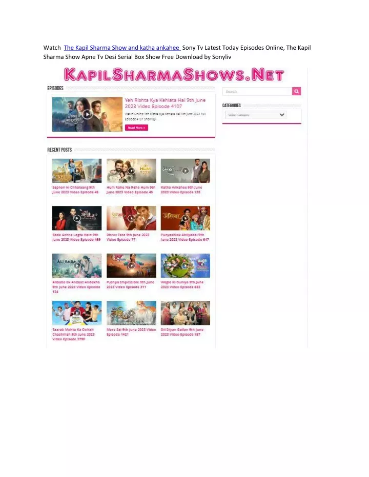 watch the kapil sharma show and katha ankahee