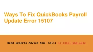 Ways To Fix QuickBooks Payroll Update Error 15107