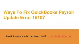 ways to fix quickbooks payroll update error 15107