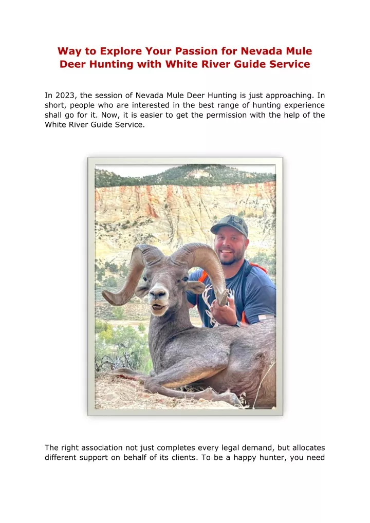 way to explore your passion for nevada mule deer
