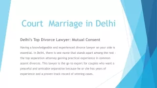 Delhi's Top Divorce Lawyer: Mutual Consent