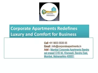 Corporate Apartments Redefines Luxury and Comfort for Business Travelers in Mumbai