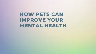 How Pets Can Improve Your Mental Health