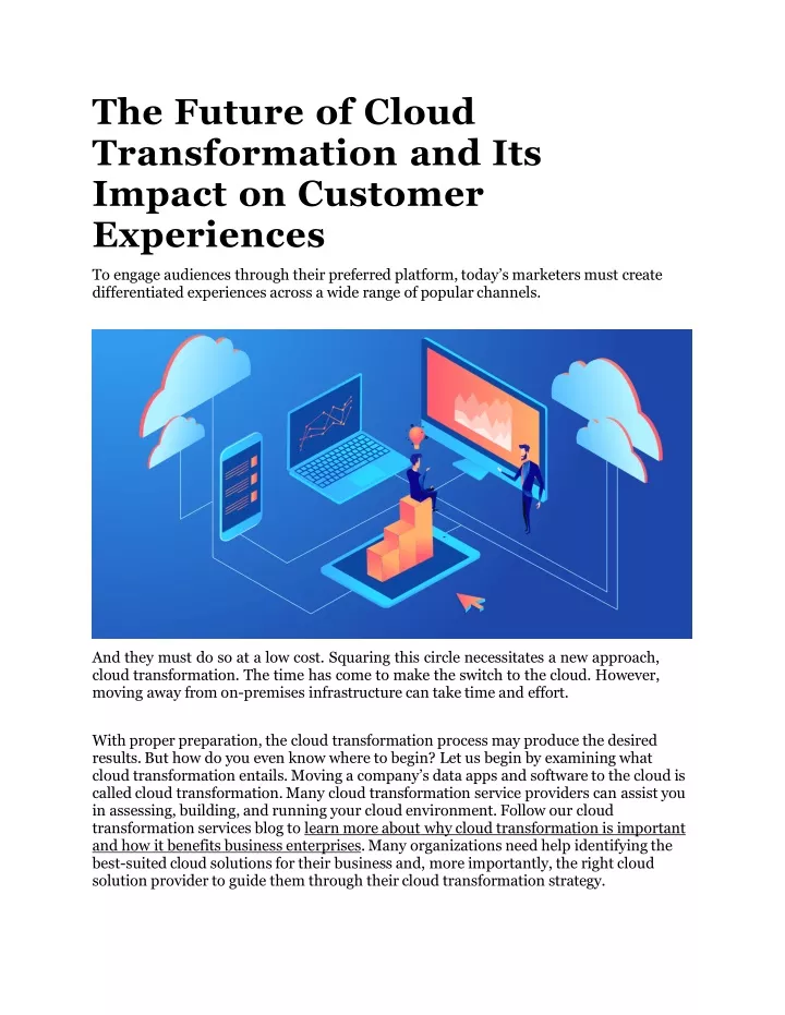 the future of cloud transformation and its impact on customer experiences